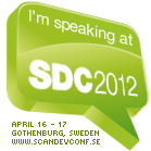 Speaking at sdc logo