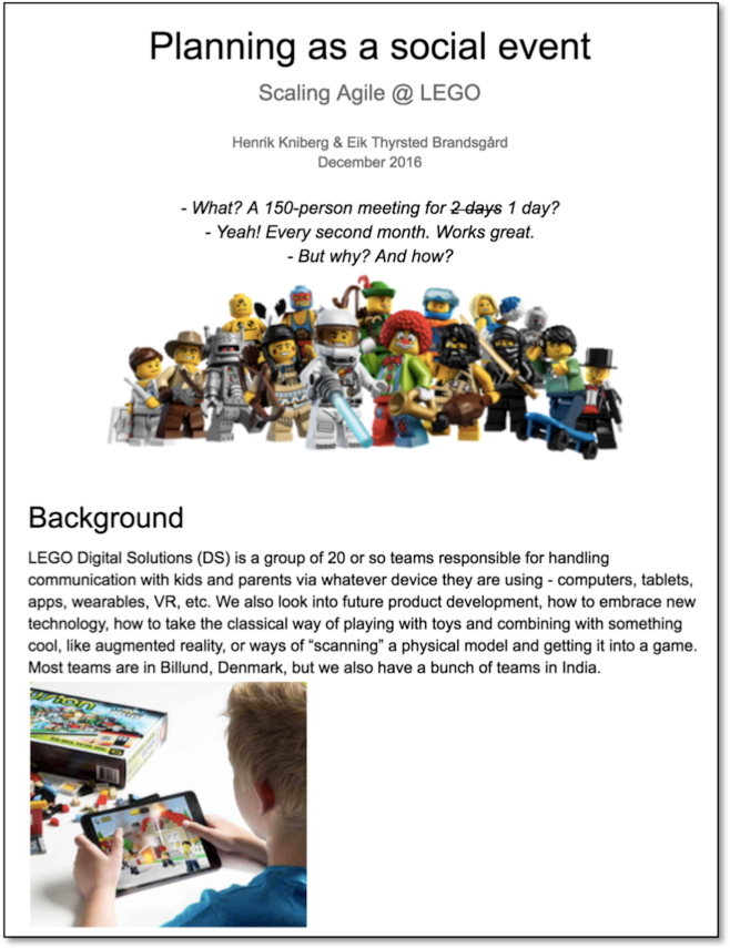 Continue reading: Planning as a social event – scaling agile at LEGO