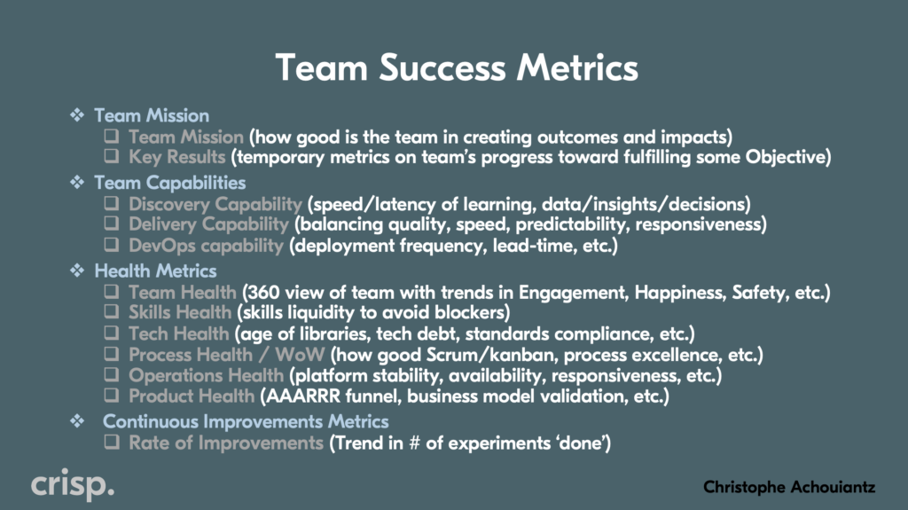 Continue reading: Team Success Metrics